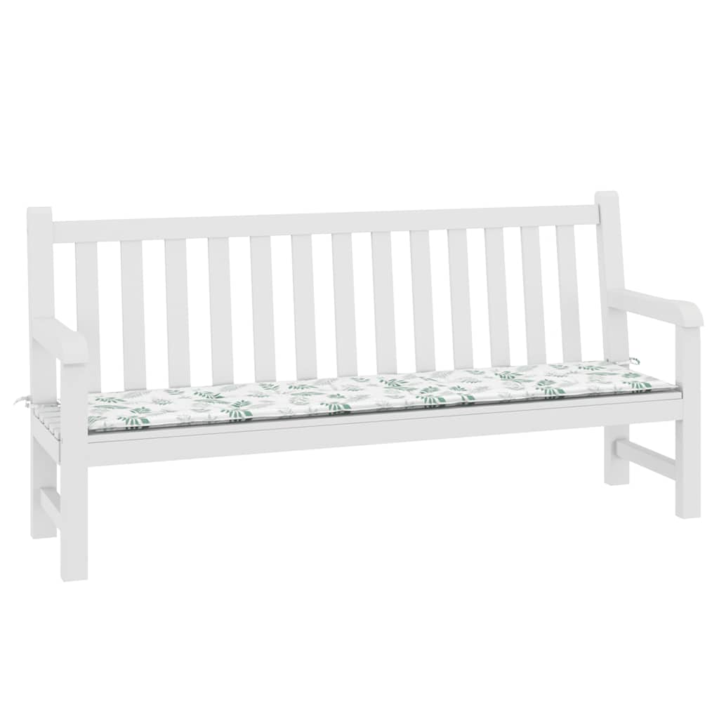 Vidaxl tuinbankkussen bladpatroon 200x50x4 cm stof