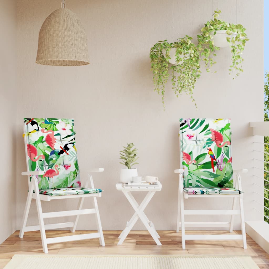 VidaXL Gartenstuhlkissen, 2 Stück, 120 x 50 x 3 cm, Stoff, mehrfarbig