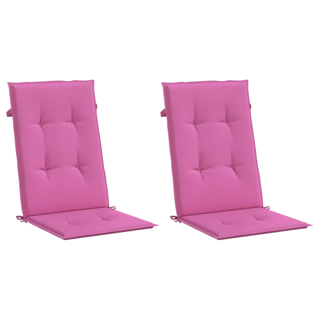 VidaXL Gartenstuhlkissen mit hoher Rückenlehne, 2 Stück, 120 x 50 x 3 cm, Stoff, Rosa