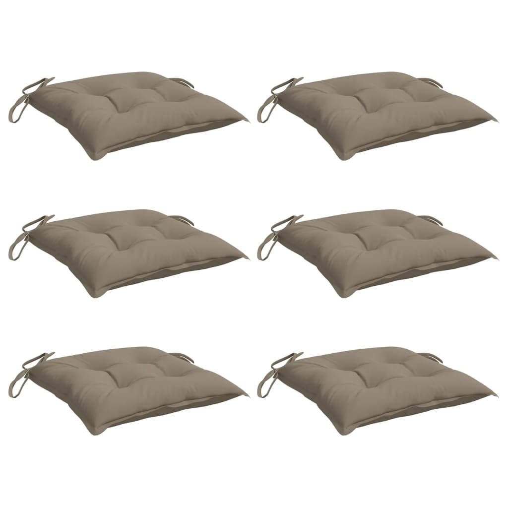 VidaXL Stuhlkissen, 6 Stück, 40 x 40 x 7 cm, Oxford-Gewebe, Taupe