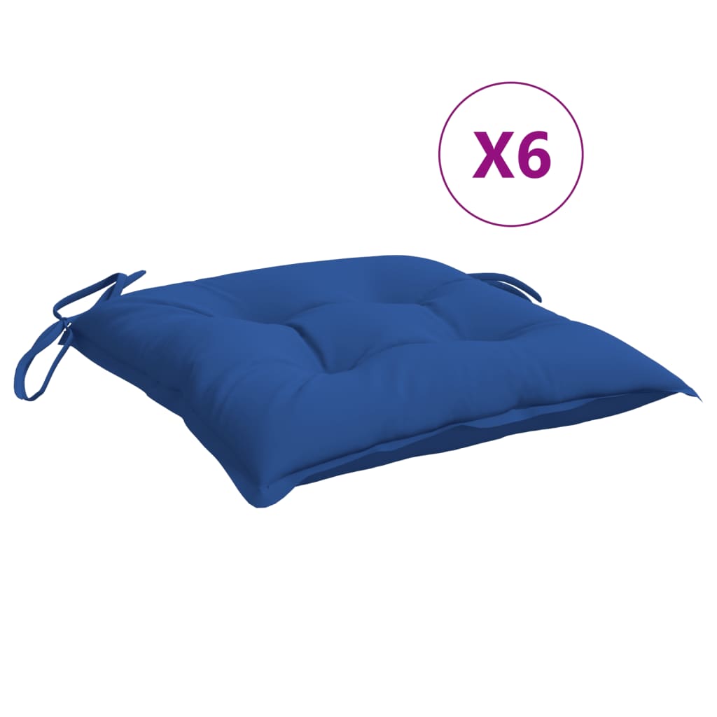 VidaXL Stuhlkissen, 6 Stück, 40 x 40 x 7 cm, Oxford-Gewebe, Blau