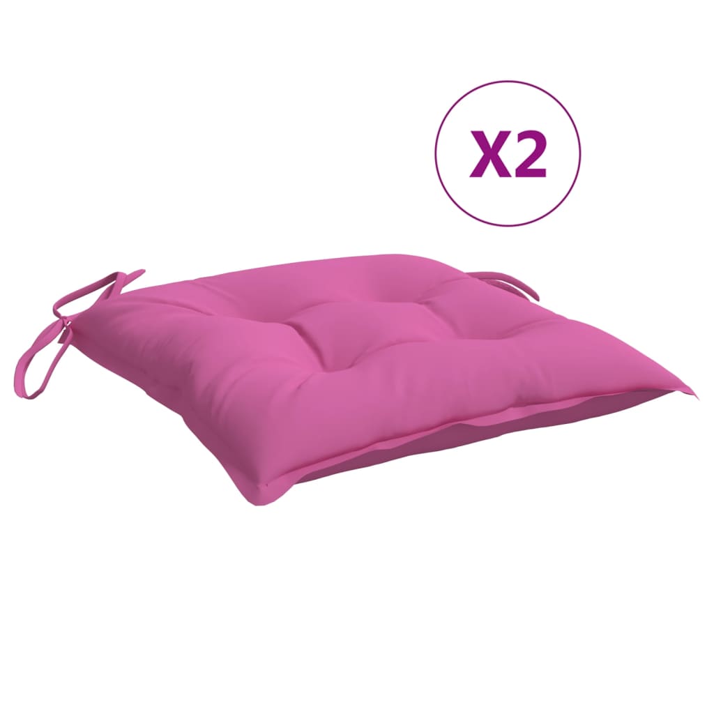 VidaXL Stuhlkissen, 2 Stück, 40 x 40 x 7 cm, Stoff, rosa