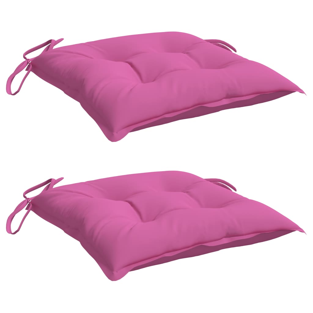 VidaXL Stuhlkissen, 2 Stück, 40 x 40 x 7 cm, Stoff, rosa