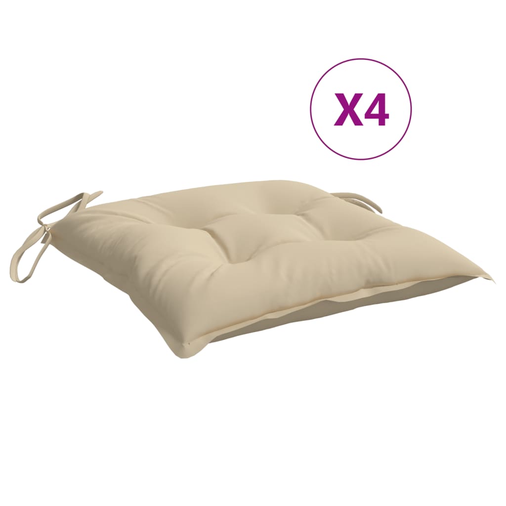 VidaXL Palettenkissen, 4 Stück, 50 x 50 x 7 cm, Oxford-Gewebe, beige