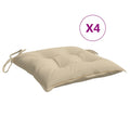 VidaXL Palettenkissen, 4 Stück, 50 x 50 x 7 cm, Oxford-Gewebe, beige