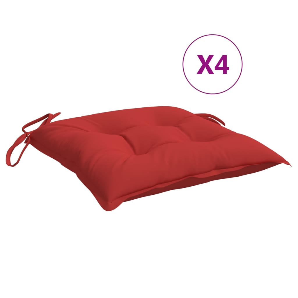 VidaXL Palettenkissen, 4 Stück, 50 x 50 x 7 cm, Oxford-Gewebe, Rot