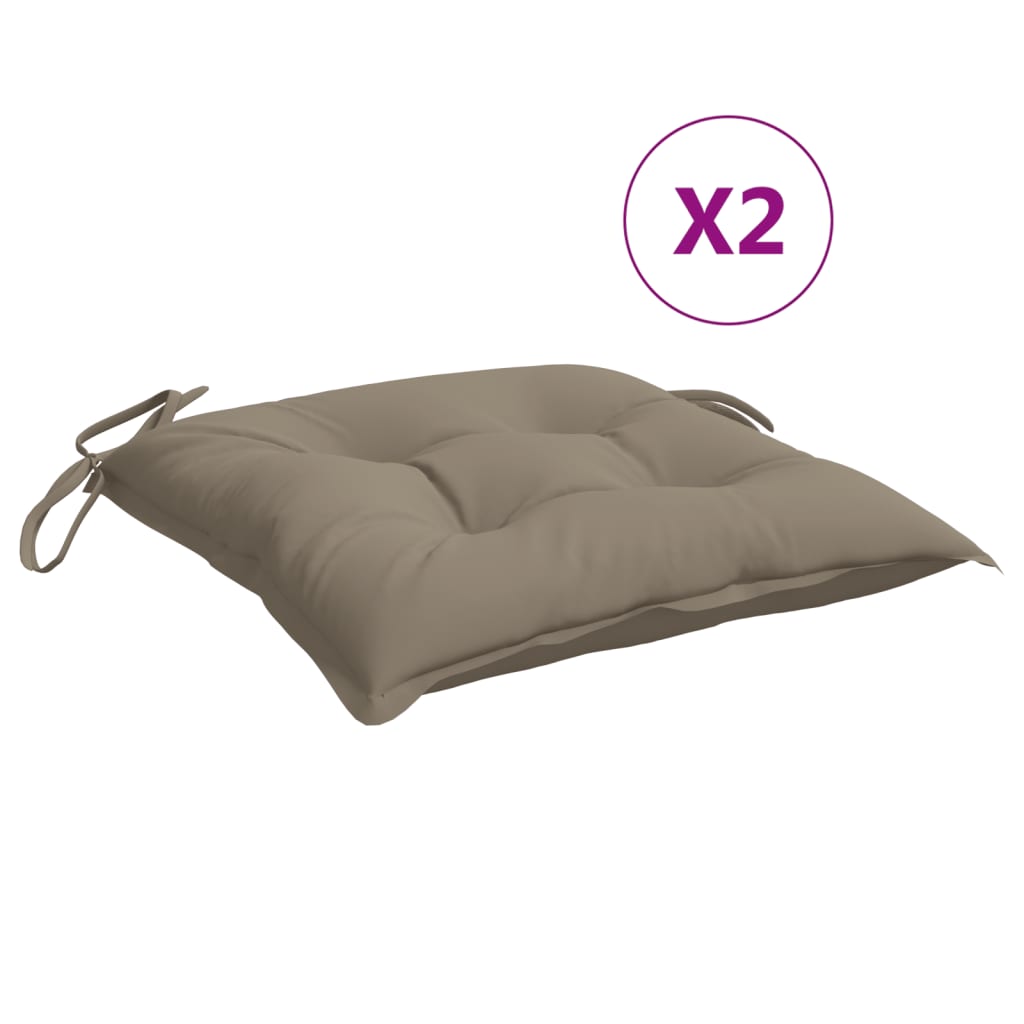 VidaXL Palettenkissen, 2 Stück, 50 x 50 x 7 cm, Oxford-Gewebe, taupe
