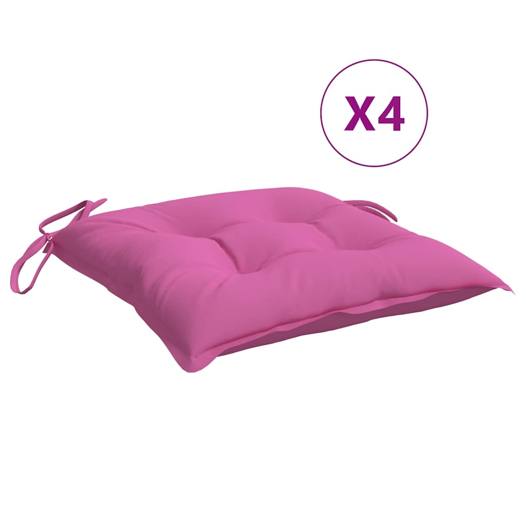 VidaXL Stuhlkissen, 4 Stück, 50 x 50 x 7 cm, Oxford-Gewebe, Rosa