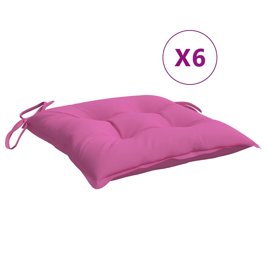 VidaXL Stuhlkissen, 6 Stück, 50 x 50 x 7 cm, Oxford-Gewebe, Rosa