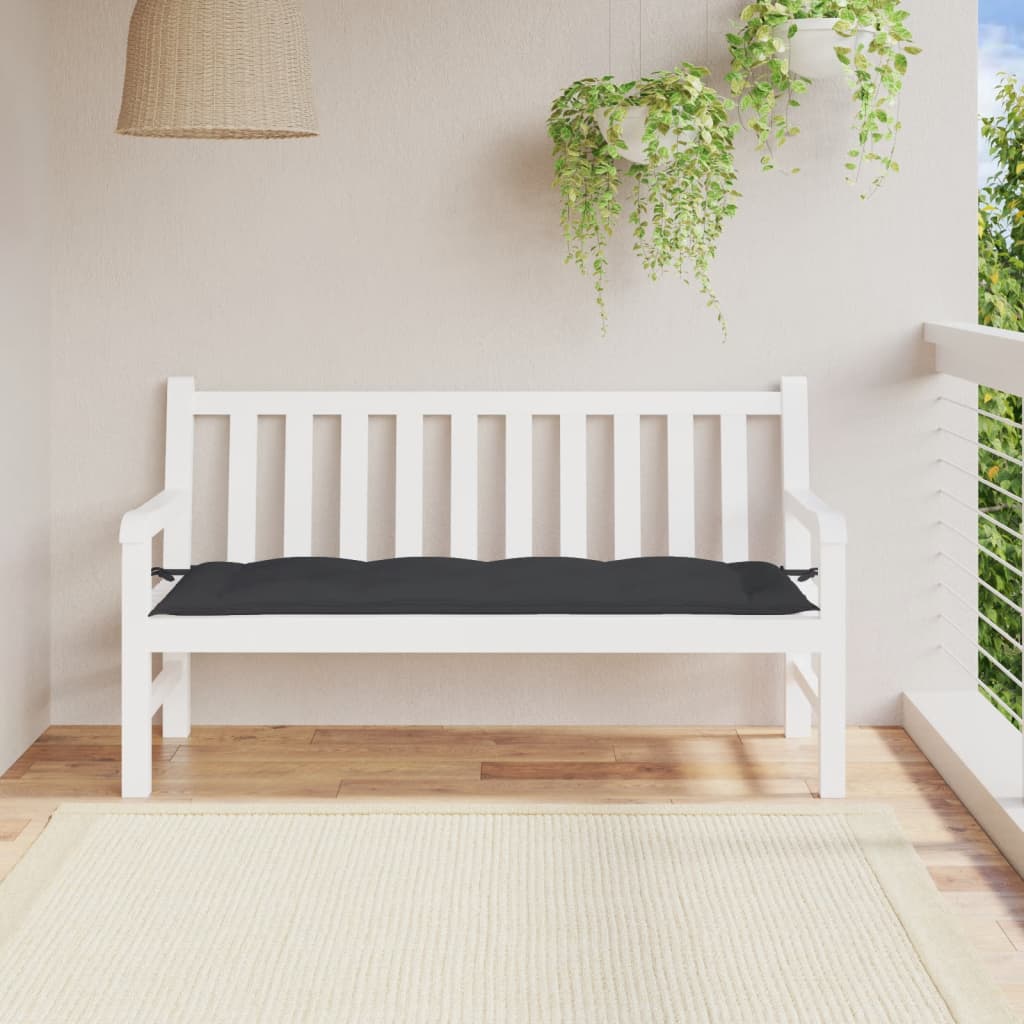 VidaXL Gartenbankkissen 150x50x7 cm Oxford-Gewebe Schwarz