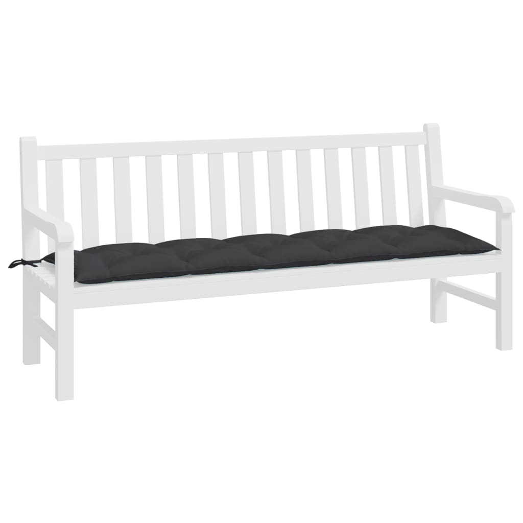 VidaXL Gartenbankkissen 180x50x7 cm Oxford-Gewebe Schwarz