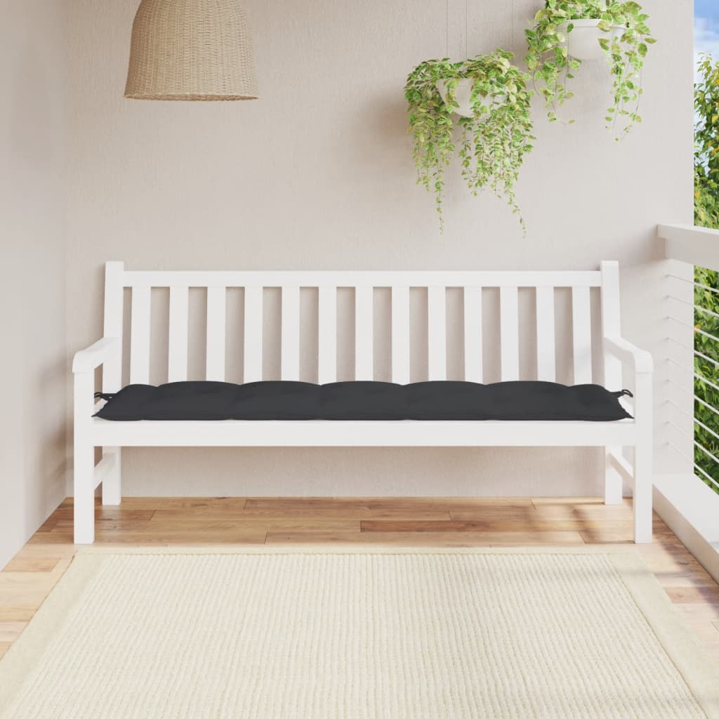 VidaXL Gartenbankkissen 180x50x7 cm Oxford-Gewebe Schwarz