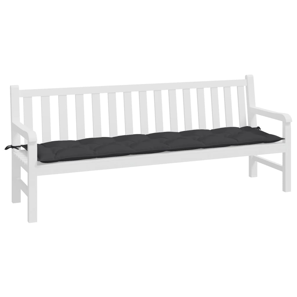 VidaXL Gartenbankkissen 200x50x7 cm Stoff Schwarz
