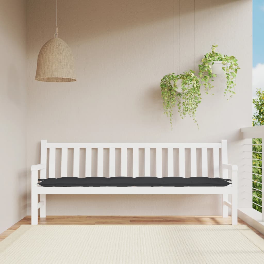 VidaXL Gartenbankkissen 200x50x7 cm Stoff Schwarz