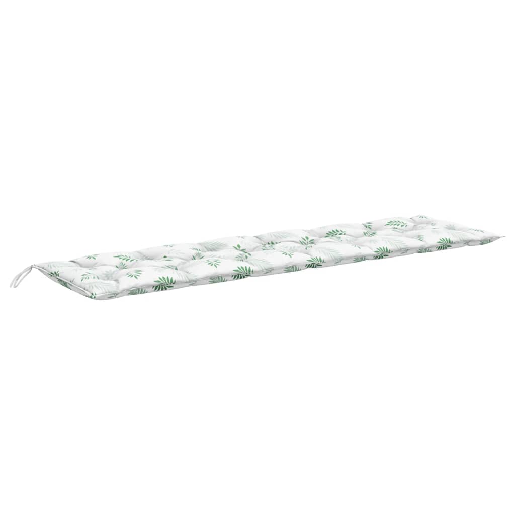 VidaXL Gartenbankkissen mit Blattmuster, 200 x 50 x 7 cm, Stoff