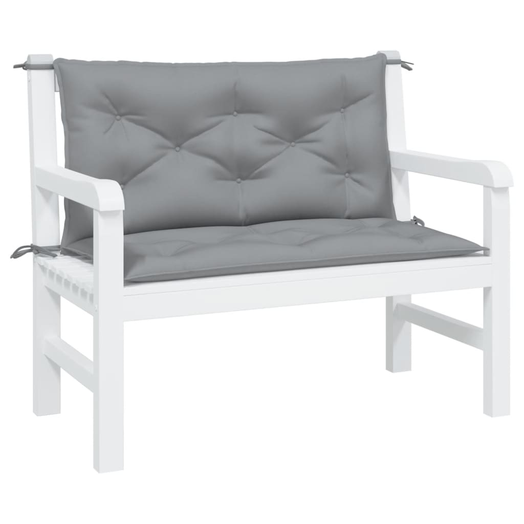 VidaXL Gartenbankkissen, 2 Stück, 100 x 50 x 7 cm, Oxford-Gewebe, Grau