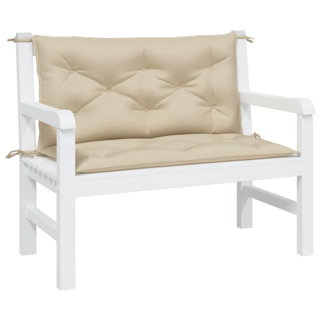 VidaXL Gartenbankkissen, 2 Stück, 100 x 50 x 7 cm, Oxford-Gewebe, Beige
