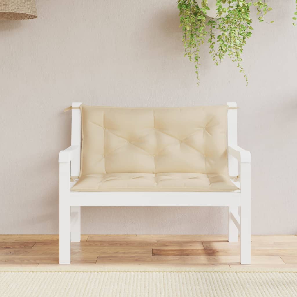VidaXL Gartenbankkissen, 2 Stück, 100 x 50 x 7 cm, Oxford-Gewebe, Beige