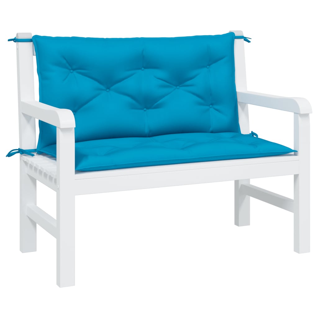 VidaXL Gartenbankkissen, 2 Stück, 100 x 50 x 7 cm, Oxford-Gewebe, Hellblau