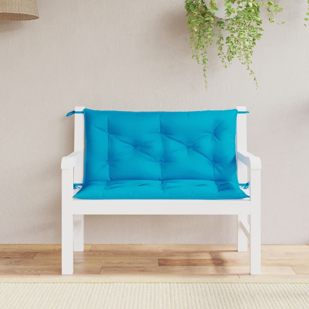 VidaXL Gartenbankkissen, 2 Stück, 100 x 50 x 7 cm, Oxford-Gewebe, Hellblau