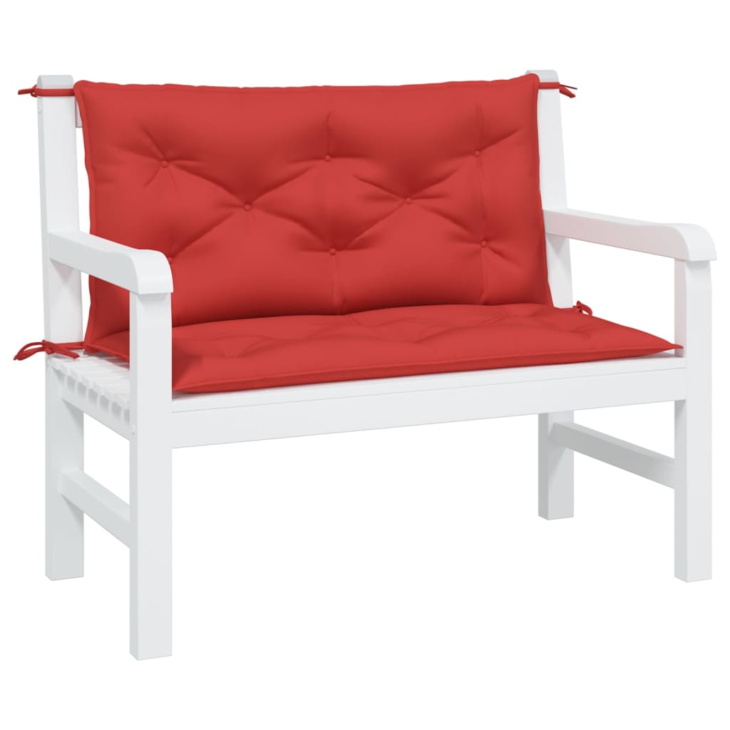 VidaXL Gartenbankkissen, 2 Stück, 100 x 50 x 7 cm, Oxford-Gewebe, Rot