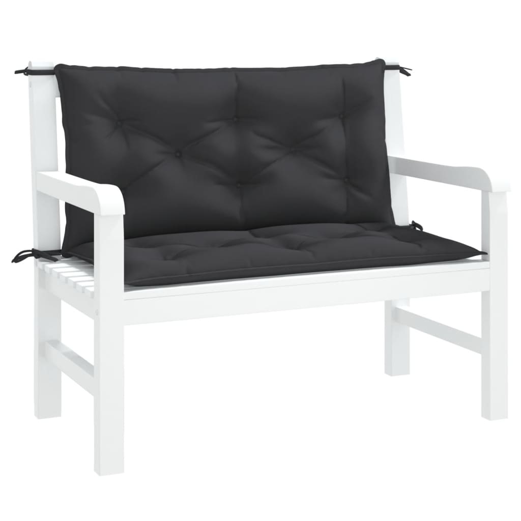 VidaXL Gartenbankkissen, 2 Stück, 100 x 50 x 7 cm, Oxford-Gewebe, Schwarz