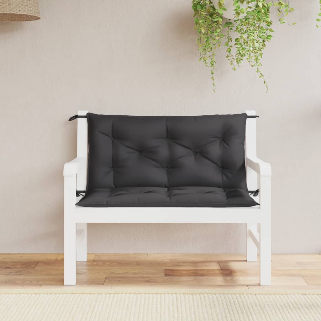 VidaXL Gartenbankkissen, 2 Stück, 100 x 50 x 7 cm, Oxford-Gewebe, Schwarz