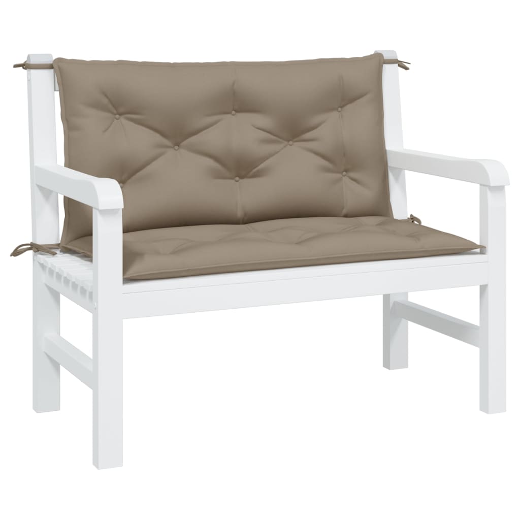 VidaXL Gartenbankkissen, 2 Stück, 100 x 50 x 7 cm, Oxford-Gewebe, Taupe