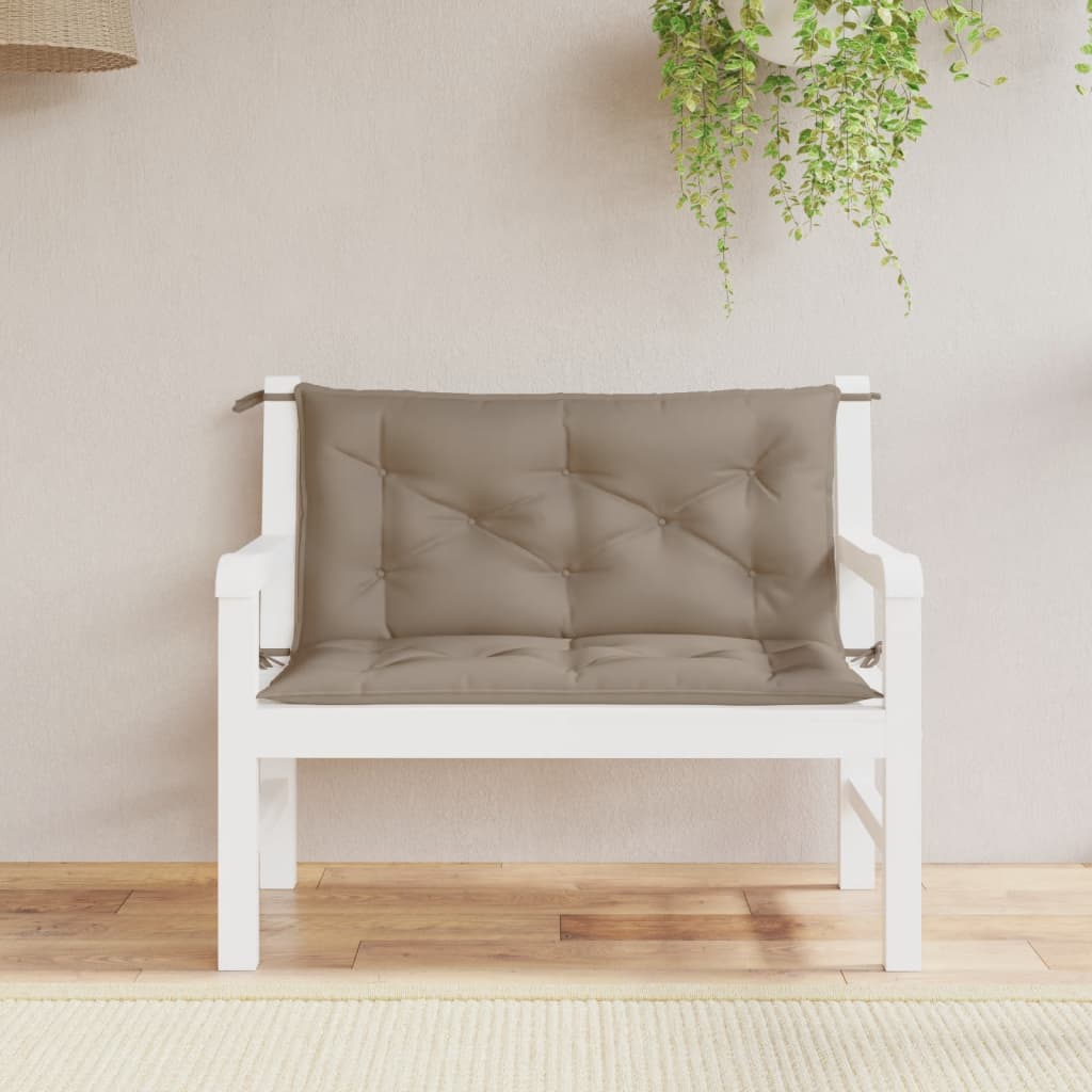 VidaXL Gartenbankkissen, 2 Stück, 100 x 50 x 7 cm, Oxford-Gewebe, Taupe