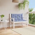 VidaXL Gartenbankkissen, 2 Stück, gestreift, 100 x 50 x 7 cm, Stoff, weiß und blau