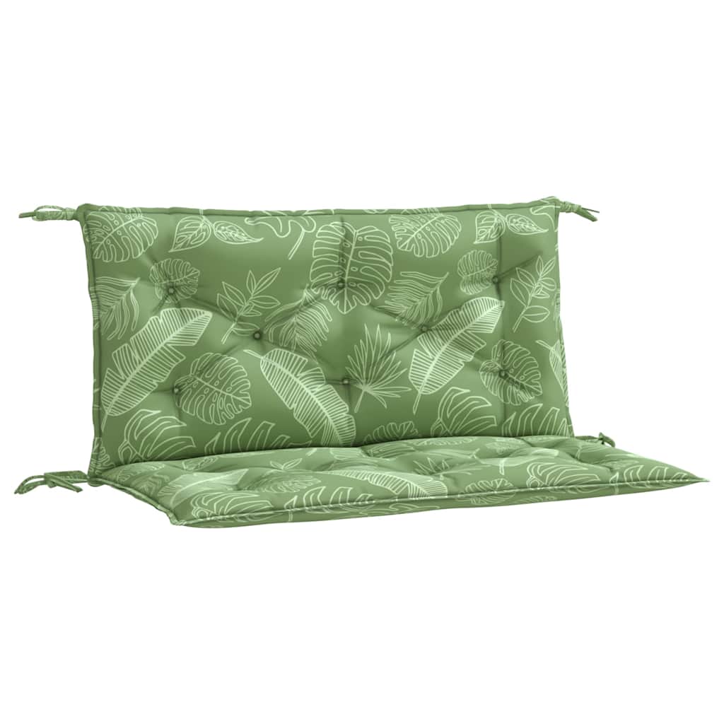 VidaXL Gartenbankkissen, 2 Stück, Blattmuster, 100 x 50 x 7 cm, Stoff