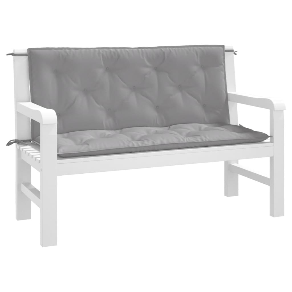 VidaXL Gartenbankkissen, 2 Stück, 120 x 50 x 7 cm, Oxford-Gewebe, Grau