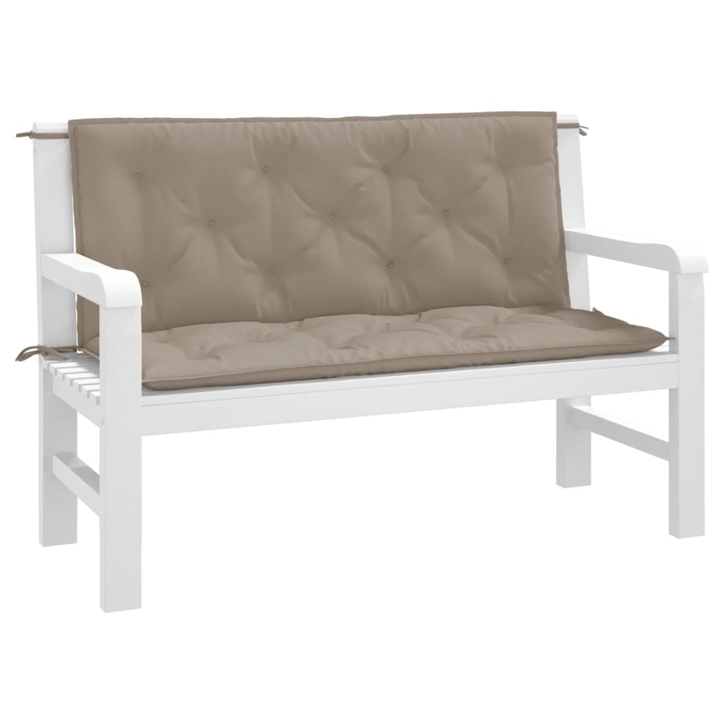 VidaXL Gartenbankkissen, 2 Stück, 120 x 50 x 7 cm, Oxford-Gewebe, Taupe