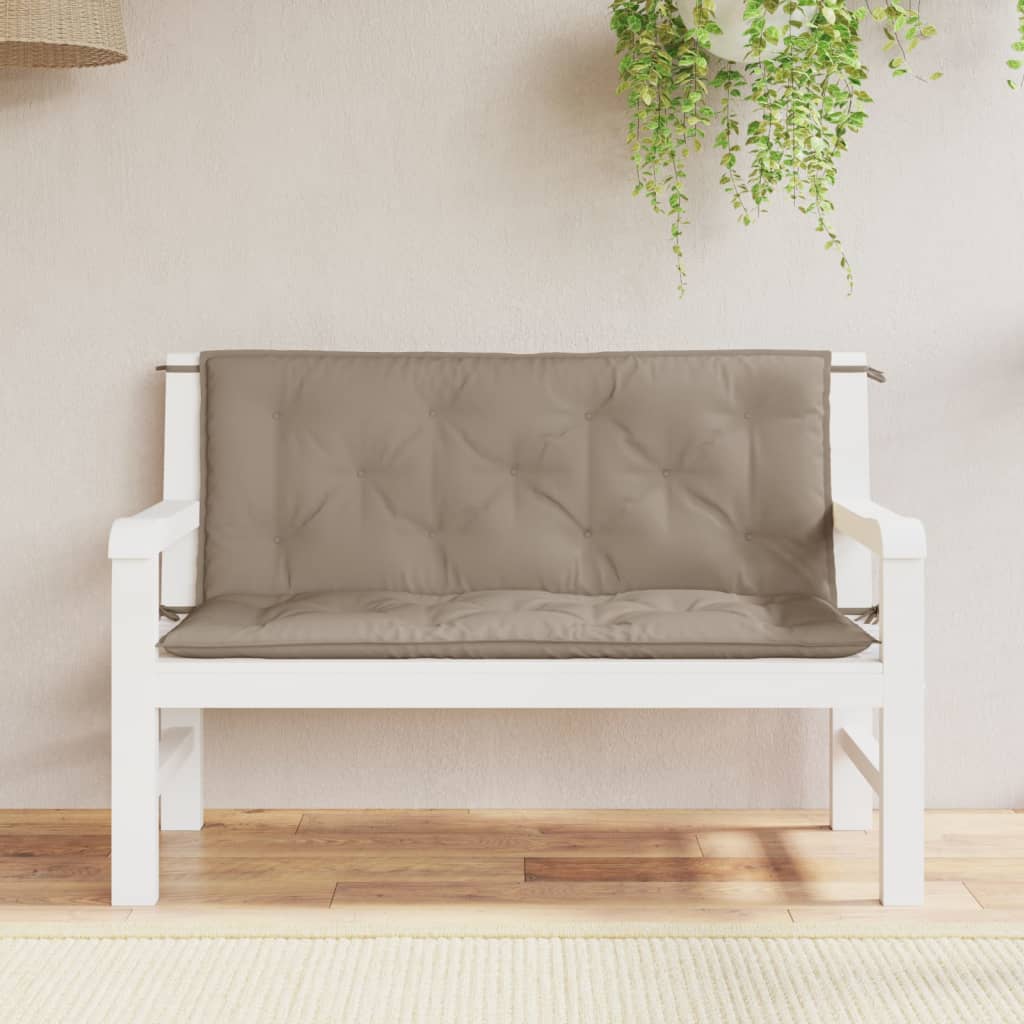 VidaXL Gartenbankkissen, 2 Stück, 120 x 50 x 7 cm, Oxford-Gewebe, Taupe