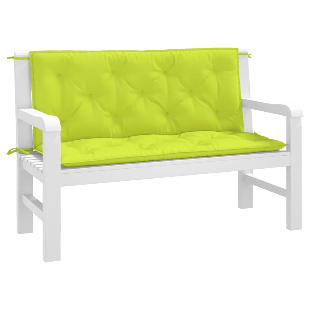 VidaXL Gartenbankkissen, 2 Stück, 120 x 50 x 7 cm, Oxford-Gewebe, Hellgrün