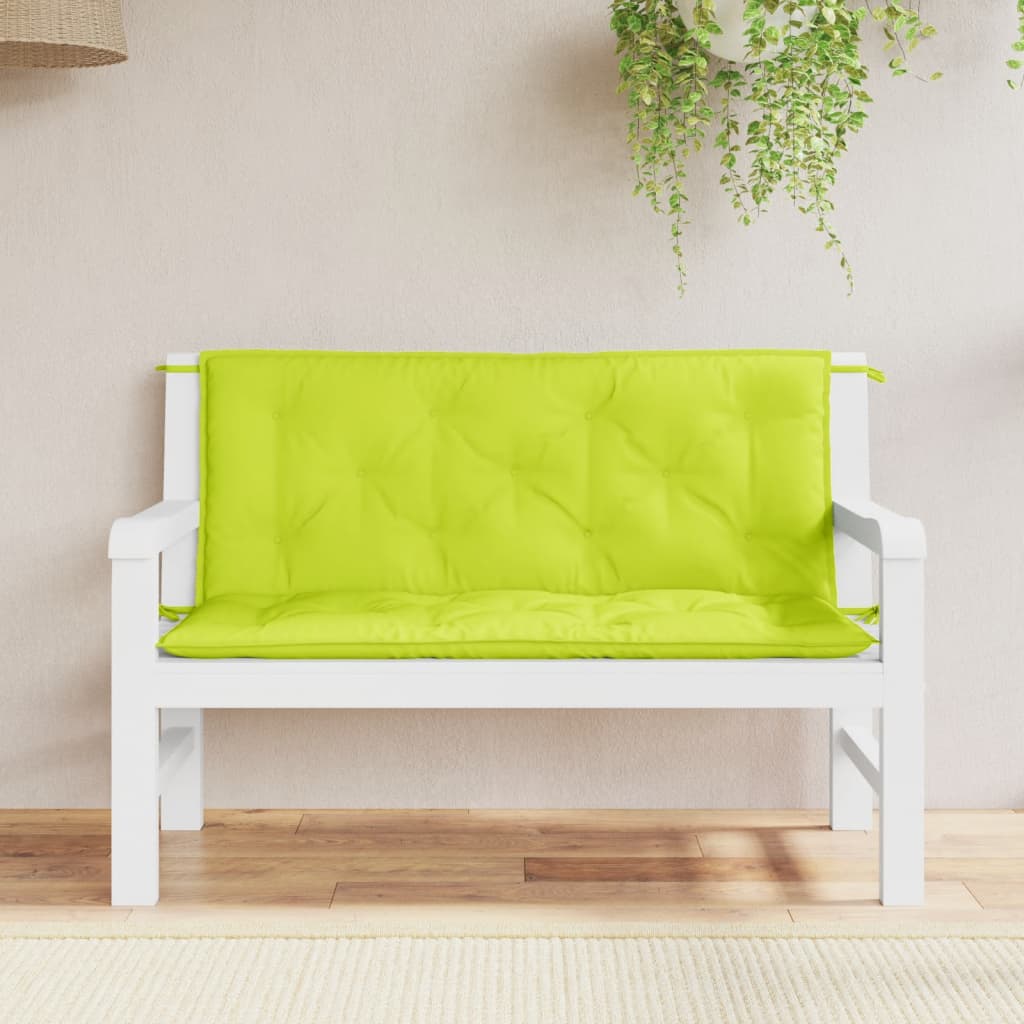VidaXL Gartenbankkissen, 2 Stück, 120 x 50 x 7 cm, Oxford-Gewebe, Hellgrün