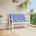 Vidaxl tuinbankkussens 2 st gestreept 120x50x7 cm stof wit en blauw