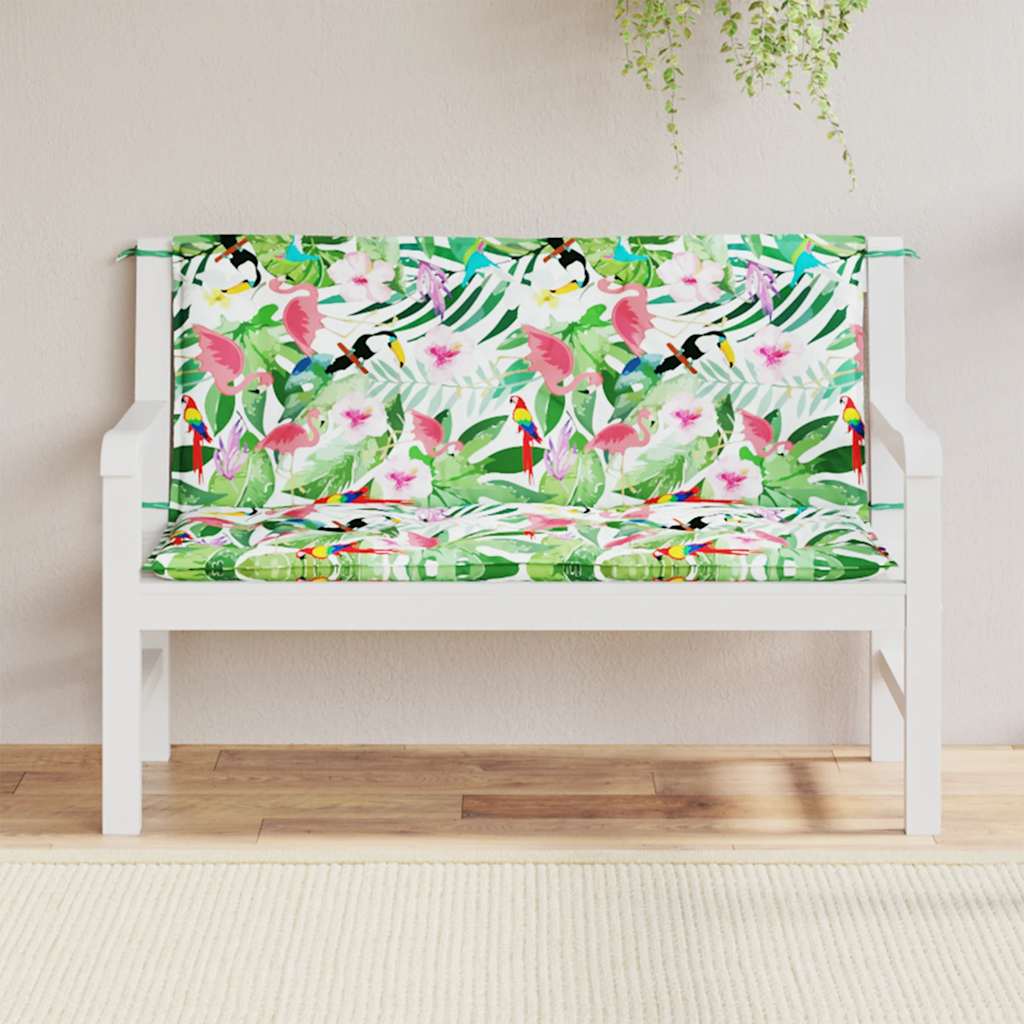 VidaXL Gartenbankkissen, 2 Stück, 120 x 50 x 7 cm, Stoff, mehrfarbig