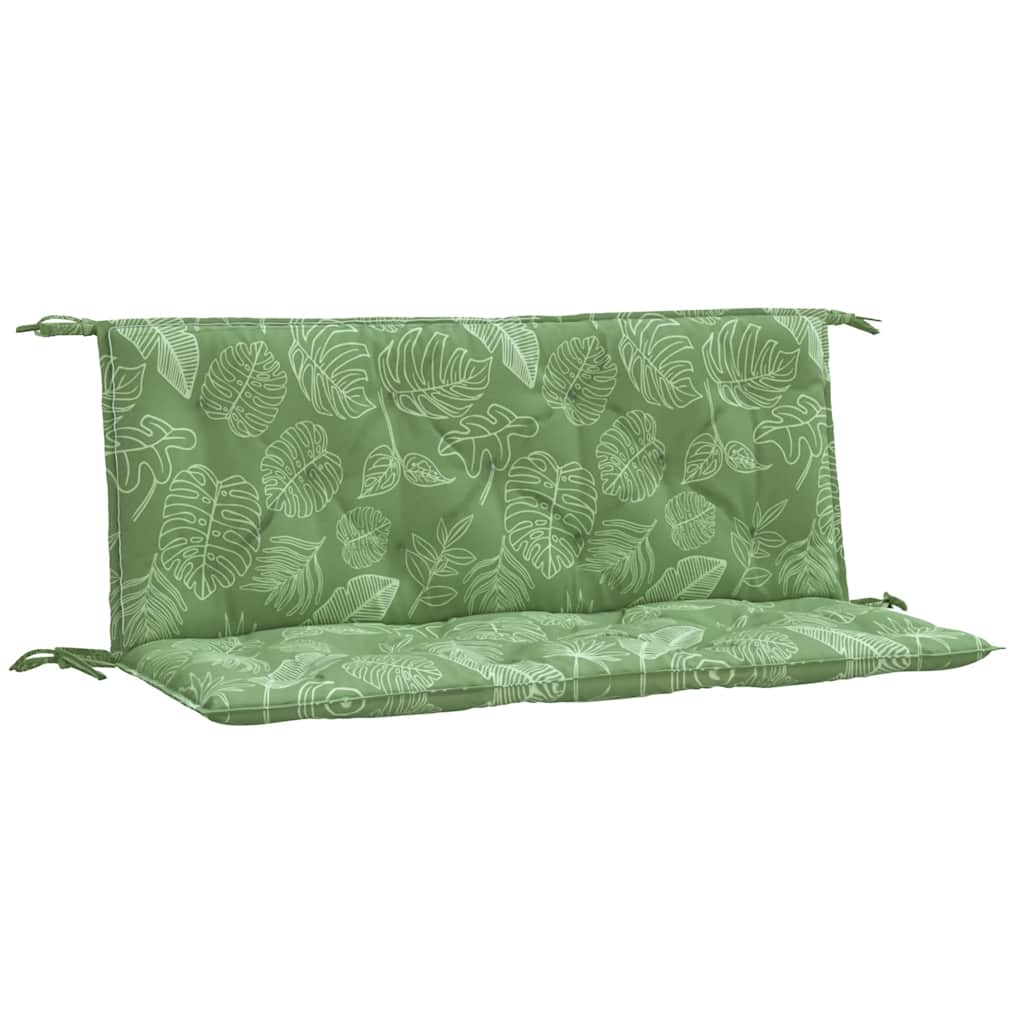 VidaXL Gartenbankkissen, 2 Stück, Blattmuster, 120 x 50 x 7 cm, Stoff