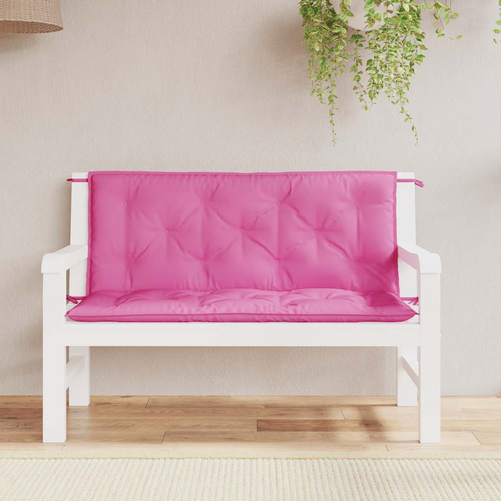 VidaXL Gartenbankkissen, 2 Stück, 120 x 50 x 7 cm, Stoff, Rosa