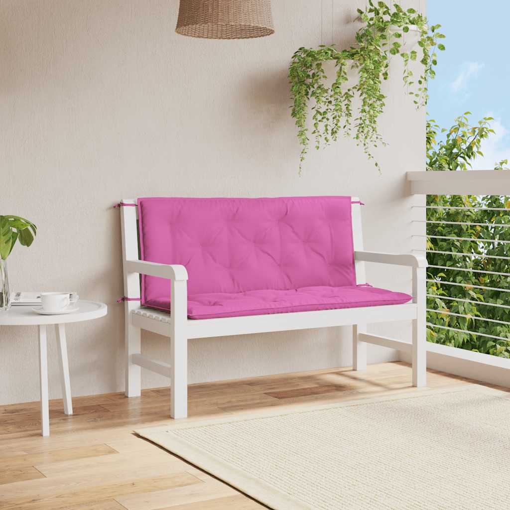 VidaXL Gartenbankkissen, 2 Stück, 120 x 50 x 7 cm, Stoff, Rosa