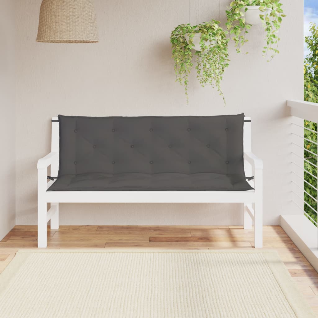VidaXL Gartenbankkissen, 2 Stück, 150 x 50 x 7 cm, Oxford-Gewebe, Anthrazit
