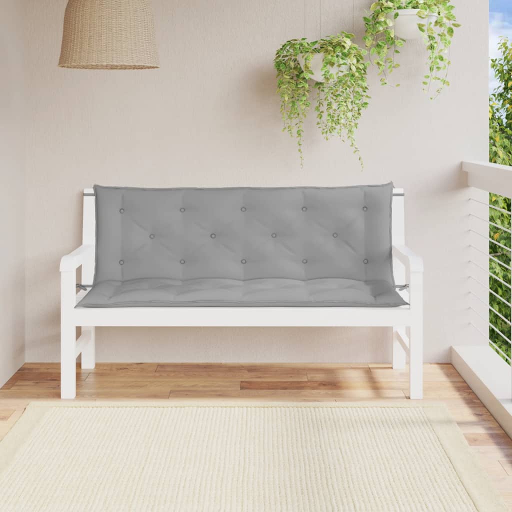 VidaXL Gartenbankkissen, 2 Stück, 150 x 50 x 7 cm, Oxford-Gewebe, Grau