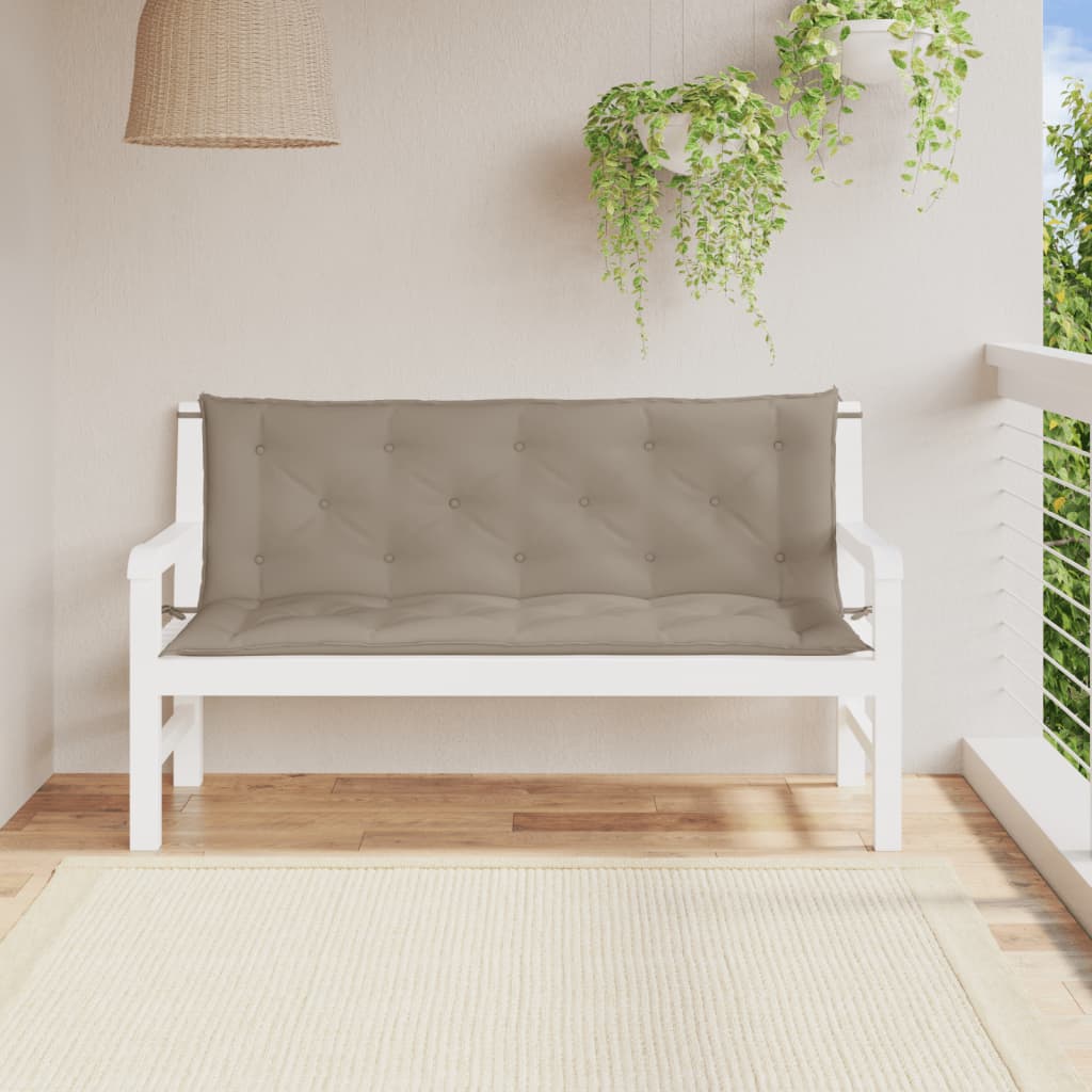 VidaXL Gartenbankkissen, 2 Stück, 150 x 50 x 7 cm, Oxford-Gewebe, Taupe