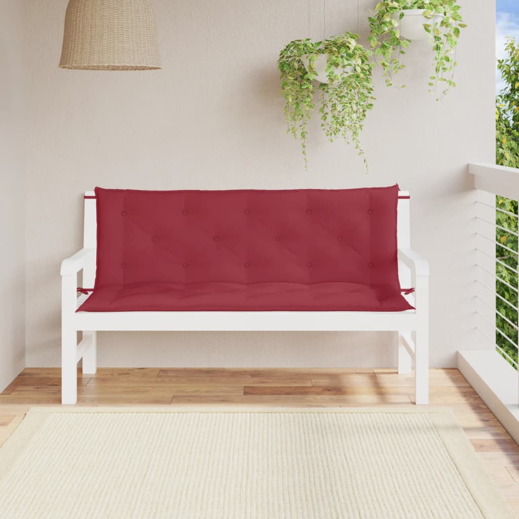 VidaXL Gartenbankkissen, 2 Stück, 150 x 50 x 7 cm, Oxford-Gewebe, Weinrot