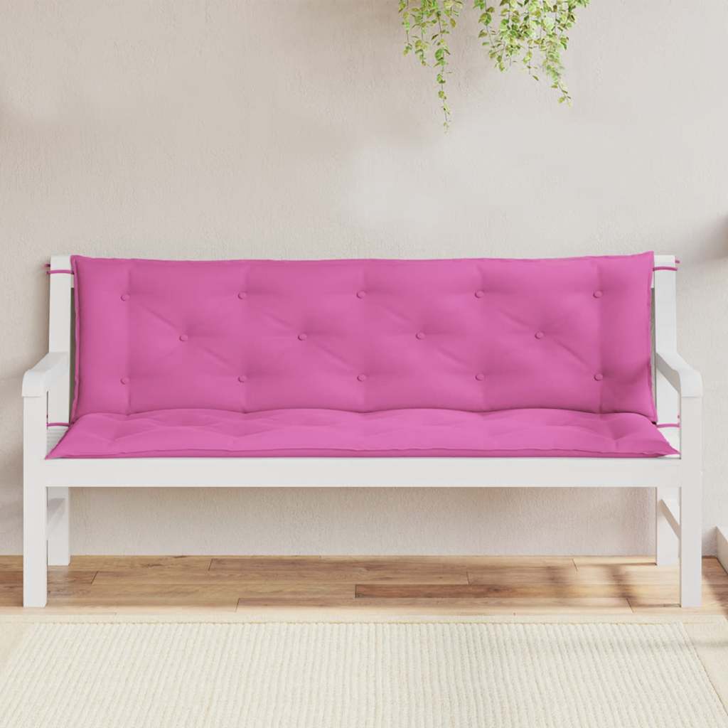 Vidaxl tuinbankkussens 2 st 150x50x7 cm stof roze