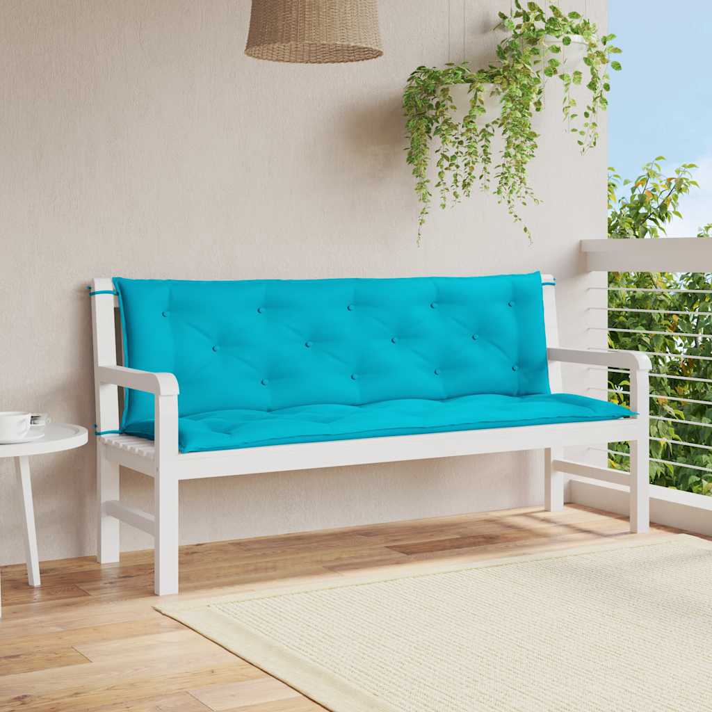 VidaXL Gartenbankkissen, 2 Stück, 150 x 50 x 7 cm, Stoff, Türkis