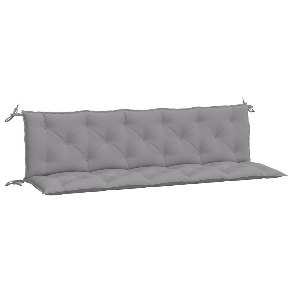 VidaXL Gartenbankkissen, 2 Stück, 180 x 50 x 7 cm, Oxford-Gewebe, Grau