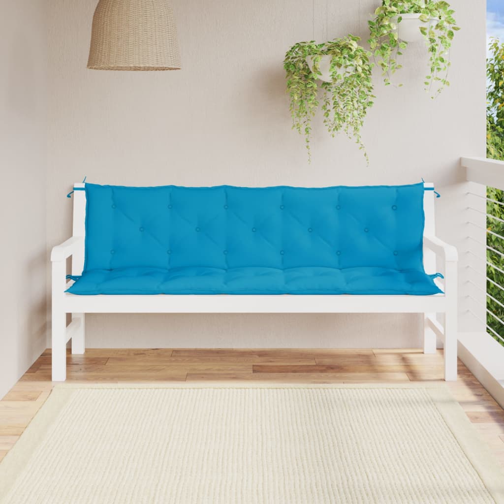 VidaXL Gartenbankkissen, 2 Stück, 180 x 50 x 7 cm, Oxford-Gewebe, Hellblau
