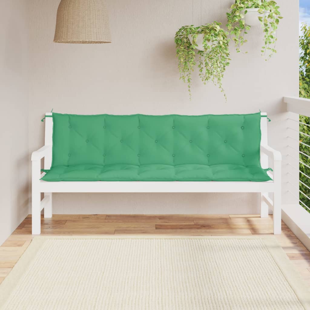 VidaXL Gartenbankkissen, 2 Stück, 180 x 50 x 7 cm, Oxford-Gewebe, Grün